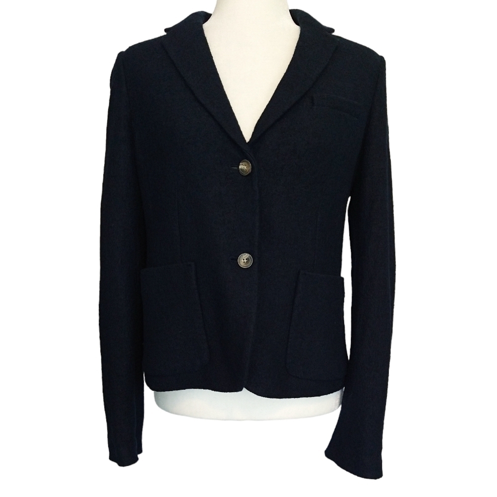 Gap Academy Blazer Navy Blue Wool Blend 2 Buttons Pockets Career Classic Preppy